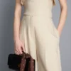 Pantalones anchos plisados con textura