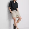 Pantalones Cortos a rayas de mezcla de lino