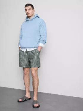 Pantalones Cortos a rayas de mezcla de lino