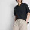 Pantalones Cortos a rayas de mezcla de lino