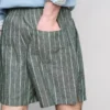 Pantalones Cortos a rayas de mezcla de lino