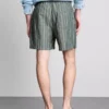 Pantalones Cortos a rayas de mezcla de lino