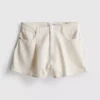 Pantalones Cortos acampanados plisados de denim con alto contenido en algodón