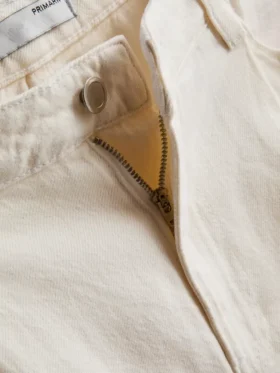 Pantalones Cortos acampanados plisados de denim con alto contenido en algodón