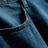 Pantalones Cortos acampanados plisados de denim con alto contenido en algodón