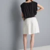 Pantalones Cortos con cinturón y textura