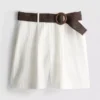 Pantalones Cortos con cinturón y textura