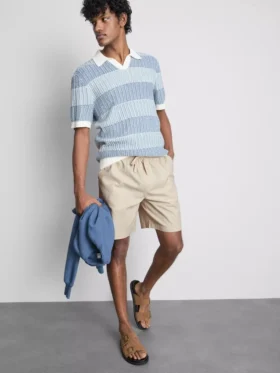 Pantalones Cortos con cordón de mezcla de lino