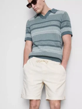 Pantalones Cortos con cordón y textura