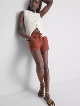 Pantalones Cortos con cordón y textura