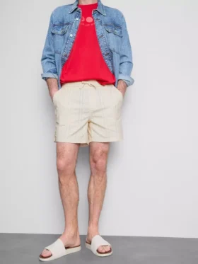 Pantalones Cortos con cordón y textura
