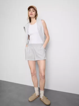 Pantalones Cortos de Algodón con Bajo Abierto