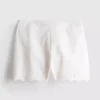 Pantalones Cortos de Algodón con Bordado Festoneado