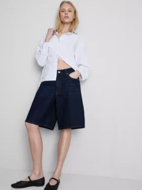 Pantalones cortos de denim de algodón