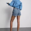 Pantalones cortos de denim de algodón con bolsillos delanteros