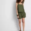 Pantalones cortos de mezcla de algodón con cintura elástica