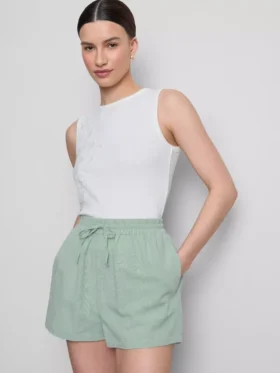 Pantalones cortos de mezcla de algodón con cintura elástica