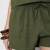 Pantalones cortos de mezcla de algodón con cintura elástica