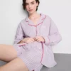 Pantalones cortos de pijama a rayas de algodón estilo «servicio de habitaciones»