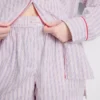 Pantalones cortos de pijama a rayas de algodón estilo «servicio de habitaciones»