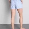 Pantalones cortos de pijama de algodón a rayas, estilo Oxford
