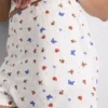 Pantalones cortos de pijama de canalé con estampado de mariposas