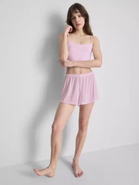 Pantalones cortos de pijama de punto calado