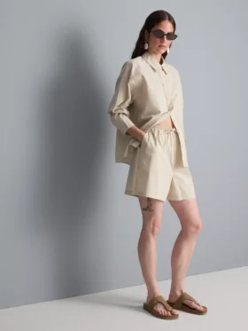Pantalones Cortos de popelín de algodón a rayas