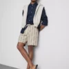 Pantalones cortos de rayas con textura