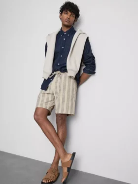 Pantalones cortos de rayas con textura