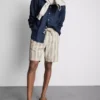 Pantalones cortos de rayas con textura