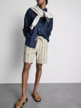Pantalones cortos de rayas con textura