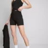 Pantalones Cortos de yoga deportivos de talle alto con sujeción suave