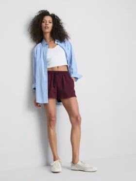 Pantalones cortos holgados de algodón con cordón