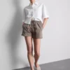 Pantalones cortos holgados de algodón con cordón
