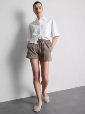 Pantalones cortos holgados de algodón con cordón