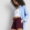 Pantalones cortos holgados de algodón con cordón