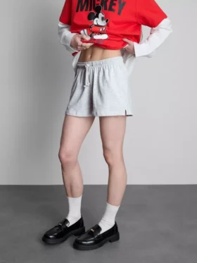 Pantalones cortos holgados de algodón con cordón