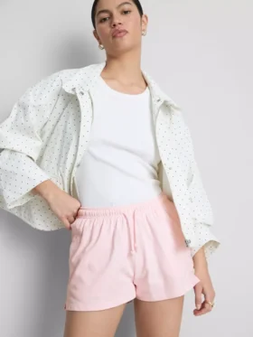 Pantalones cortos holgados de algodón con cordón