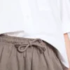 Pantalones cortos holgados de algodón con cordón