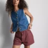 Pantalones cortos informales de algodón con cordón y abalorios