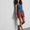 Pantalones cortos informales de algodón con cordón y abalorios