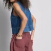 Pantalones cortos informales de algodón con cordón y abalorios