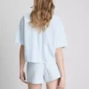 Pantalones Cortos Oxford de cintura alta a rayas