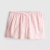Pantalones Cortos Oxford de cintura alta a rayas
