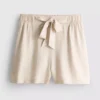 Pantalones cortos sin cremallera con cinturón