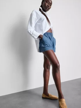 Pantalones cortos utilitarios de denim de algodón