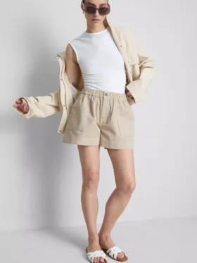 Pantalones cortos utilitarios de denim de algodón
