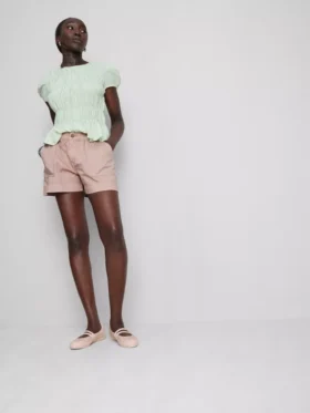 Pantalones cortos utilitarios de denim de algodón