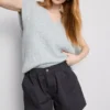 Pantalones cortos utilitarios de denim de algodón